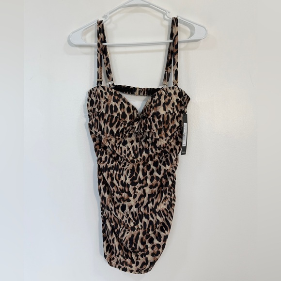 Nicole Miller Other - Nicole Miller Leopard Print One-Piece Swimsuit in Tan and Black